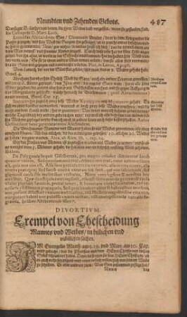 Divortium. Exempel von Ehescheidung Mannes und Weibes ...