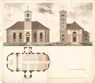 Voit, Johann Michael; Rösingen; Kirche - Aufriss, Ansichten
