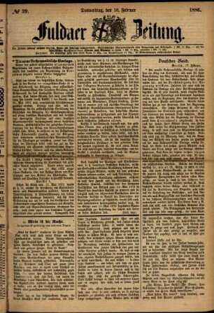 Ausgabe vom Donnerstag, den 18. Februar 1886.