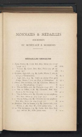 Médailles grecques