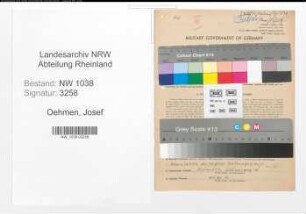 Entnazifizierung Josef Oehmen , geb. 24.09.1912 (Finanzbeamter)