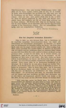 Von der jüngsten deutschen Literatur, [1]