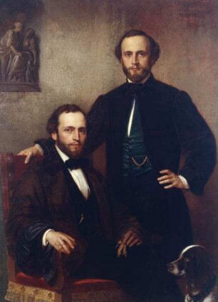 Selbstbildnis mit seinem Bruder, dem Bildhauer (Johann) Eduard Müller (1828-1895)
