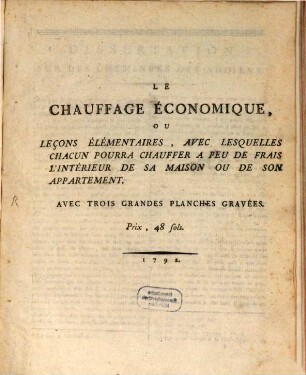 Le Chauffage économique