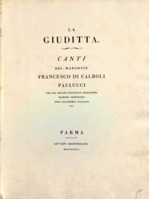 La Giuditta : canti