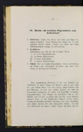 108-111, 18. Welche echt deutschen Eigenschaften zeigt Hindenburg?