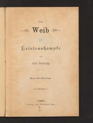 Das Weib im Existenzkampfe