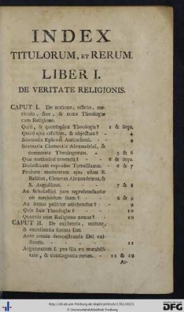 Index Titulorum, Et Rerum.