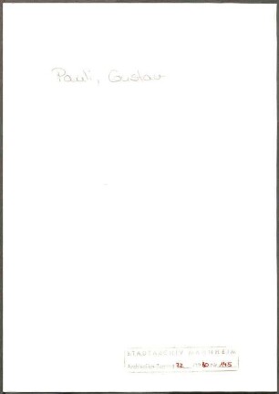 Pauli, Gustav, Kunsthalle, Hamburg, Schriftwechsel mit Wichert