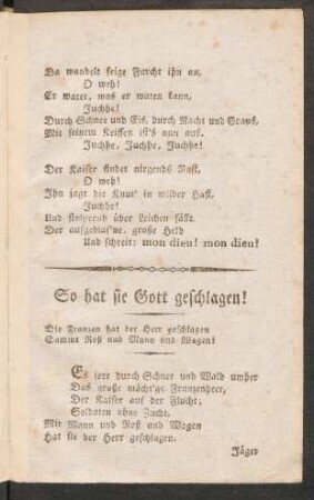So hat sie Gott geschlagen!