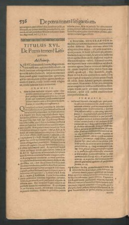 Titulus XVI. De Poena temere Litigantium.