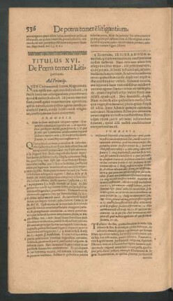 Titulus XVI. De Poena temere Litigantium.