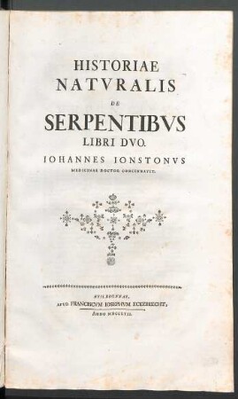 Historiae Natvralis De Serpentibvs Libri Dvo