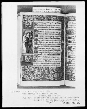 Lateinisches Stundenbuch (Livre d'heures) — Ein Engel erscheint dem Gideon, Folio 79verso