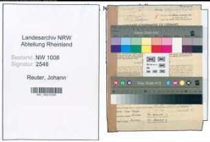 Entnazifizierung Johann Reuter , geb. 05.05.1920 (Verw.Angestellter)