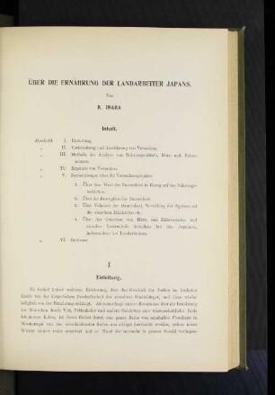 Über die Ernährung der Landarbeiter Japans.