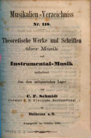 Catalog. 118. 1869