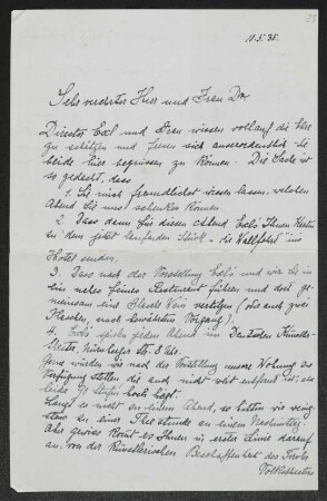 Brief von Alois Brandl und Jula Brandl an Gerhart Hauptmann und Margarete Hauptmann