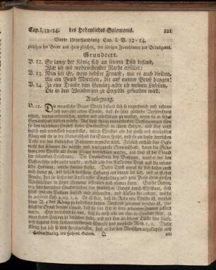Vierte Unterhandlung Cap. I. V. 12 - 14. zwischen der Braut und ihres gleichen, den übrigen Freundinnen des Bräutigams.