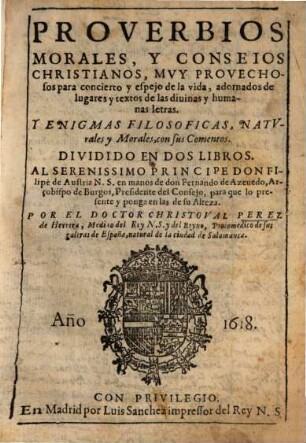 Proverbios morales y conseios christianos ... y enigmas