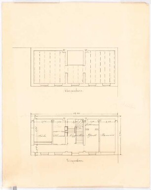 Vinzenz-Waisenhaus (mit Stallgebäude), Dortmund: Grundriss Erdgeschoss und Obergeschoss des Stallgebäudes