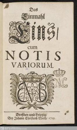 Das Einmahl Eins : cum Notis Variorum