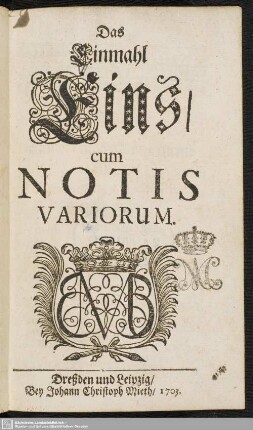 Das Einmahl Eins : cum Notis Variorum