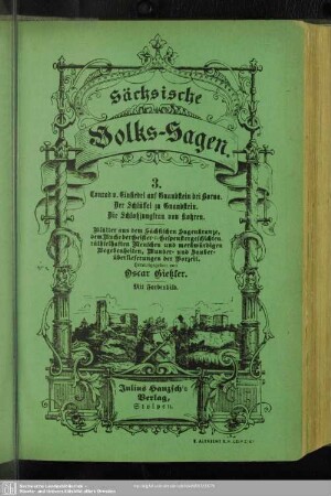 Heft 3. Conrad v. Einsiedel auf Gnandstein bei Borna. Der Schlüssel zu Gnandstein. Die Schloßjungfrau von Kohren