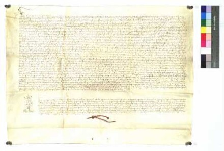 Bernhard, Abt des Zisterzienser Klosters Schöntal (Schontale) im Bistum Würzburg (Würzpurg), beurkundet, daß er von einem bevollmächtigten Boten des Johann Kriech, Kaplan des Deutschen Ordens zu Neuhaus (zum Newenhause ober Mergetheim) um Vidimierung der Urkunde des Ulrich von Lentersheim über Seelenmessen und Jahrtage in der Kapelle des Spitals zu Mergentheim gebeten wurde. Der Notar Kaspar Walther, Laie im Würzburger Bistum, bestätigt, daß er diese Urkunden vor den Zeugen vidimiert hat.