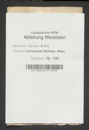 Albert v. Westrem zu Sümmern empfiehlt seinen Bruder Rabe Henrich als Komtur zu Waldenburg (1673 April 3).