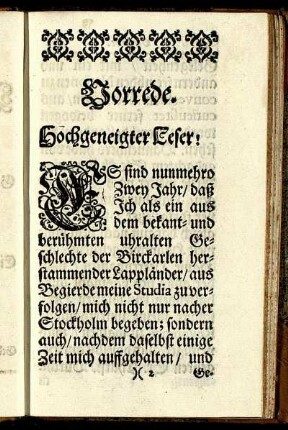 Vorrede. Hochgeneigter Leser!