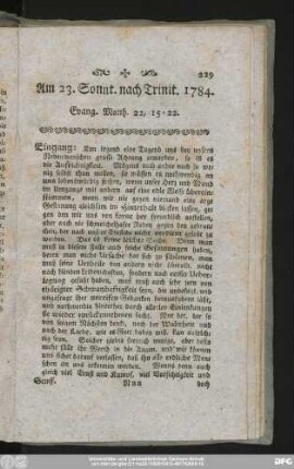 Am 23. Sonnt. nach Trinit. 1784. Evang. Matth. 22, 15 - 22.