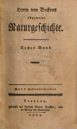 Herrn von Buffons allgemeine Naturgeschichte, 1