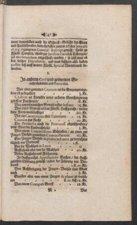 2. In andern Civil und gemeinen Gerichtshändeln und Processen