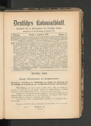 1. September 1891. Nummer 17.
