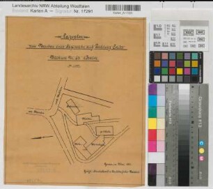 Beckum (Balve) Pachtung Cordes Sägewerk Lageplan 1911 1 : 500 22,5 x 27 Zeichnung Landsberg-Velensches Bauamt Landsberg-Velen