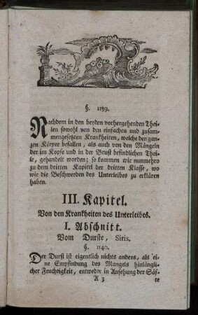 [Dritte Klasse.] / III. Kapitel. Von den Krankheiten des Unterleibes.