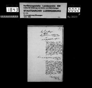Schuldenwesen der kath. Stiftungs- bzw. Kirchenpflege Mögglingen