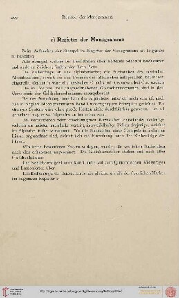 a) Register der Monogramme