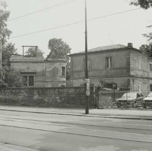 Dresden-Neustadt, Villa Augustin, Straßenansicht mit Nebengebäude