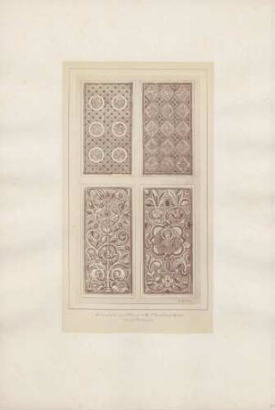 Malerei an den Leibungen und Wölbungen der III. und IV. Bogenstellung der Mittelwand des großen Wartburgsaales