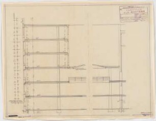 Haus des Rundfunks, Berlin-Charlottenburg: Kleiner Lichthof und Privatstraße, Schnitt 1:50