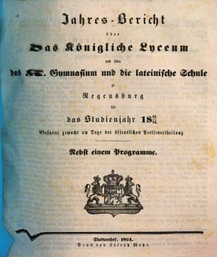 Jahres-Bericht. 1863/64 (1864)