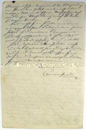 Brief von Bernhard Rostosky an seine Frau, mit Umleitungsadresse auf Briefumschlag
