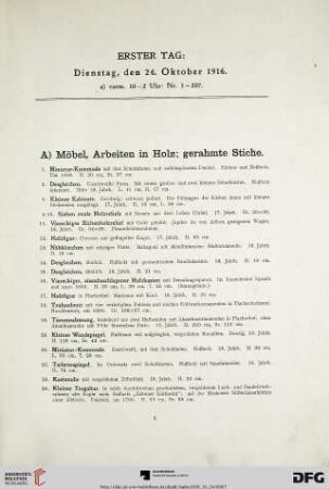 Erster Tag: Dienstag, den 24. Oktober 1916 (Nr. 1-362)