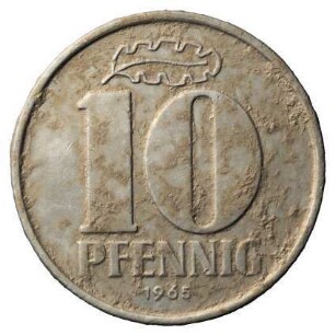 Fundmünze, 10 Pfennig, 1965