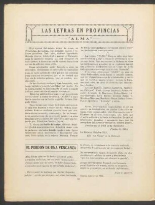 Las letras en provincias : "Alma"