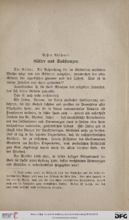 Erster Abschnitt. Götter und Substanzen
