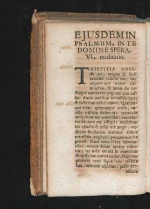 Eiusdem In Psalmum, in te Domine Speravi, meditatio.