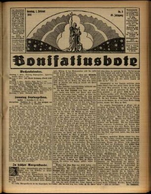Erste Ausgabe vom Sonntag, den 01. Februar 1931.